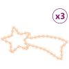 Julstjärna komet-figurer 3 st med 48 LED varmvit 65x28 cm vidaXL – miniatyr 2