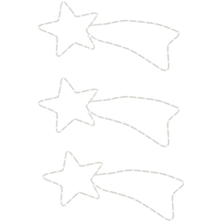 Julstjärna komet-figurer 3 st med 48 LED varmvit 65x28 cm vidaXL – bild 3