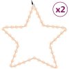 Julstjärna ljusslingor 2 st med 48 LEDs varmvit 56 cm vidaXL – miniatyr 2