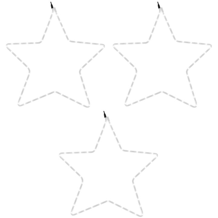 Julstjärna ljusslingor 3 st med 48 LEDs varmvit 56 cm vidaXL – bild 3
