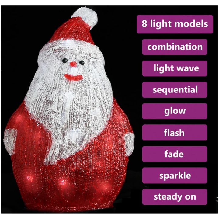 Jultomte med LED-belysning akryl inne/ute 28 cm vidaXL – bild 4