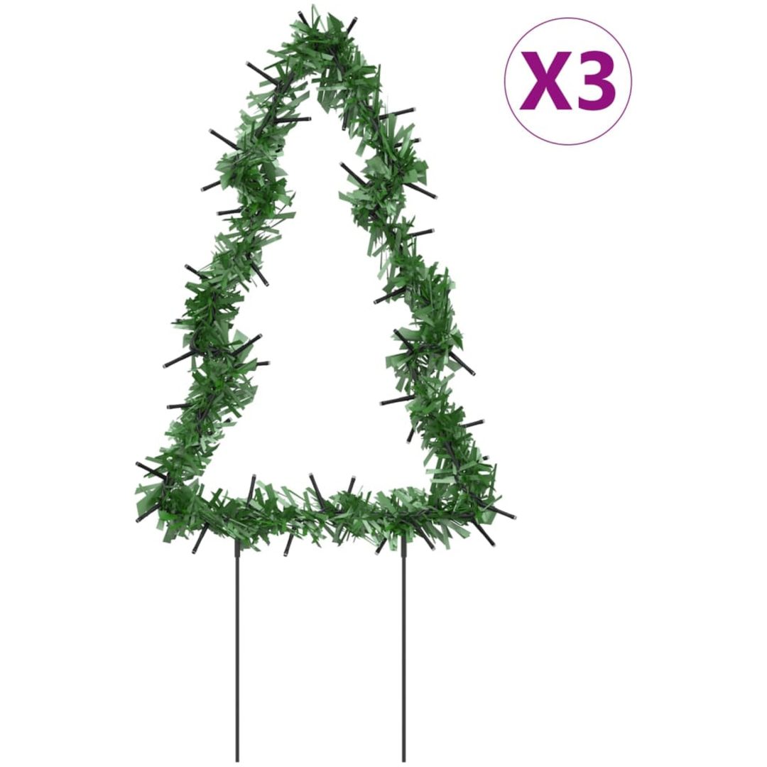 Julträd 3 st med spett 50 LEDs vidaXL 30 cm – bild 2