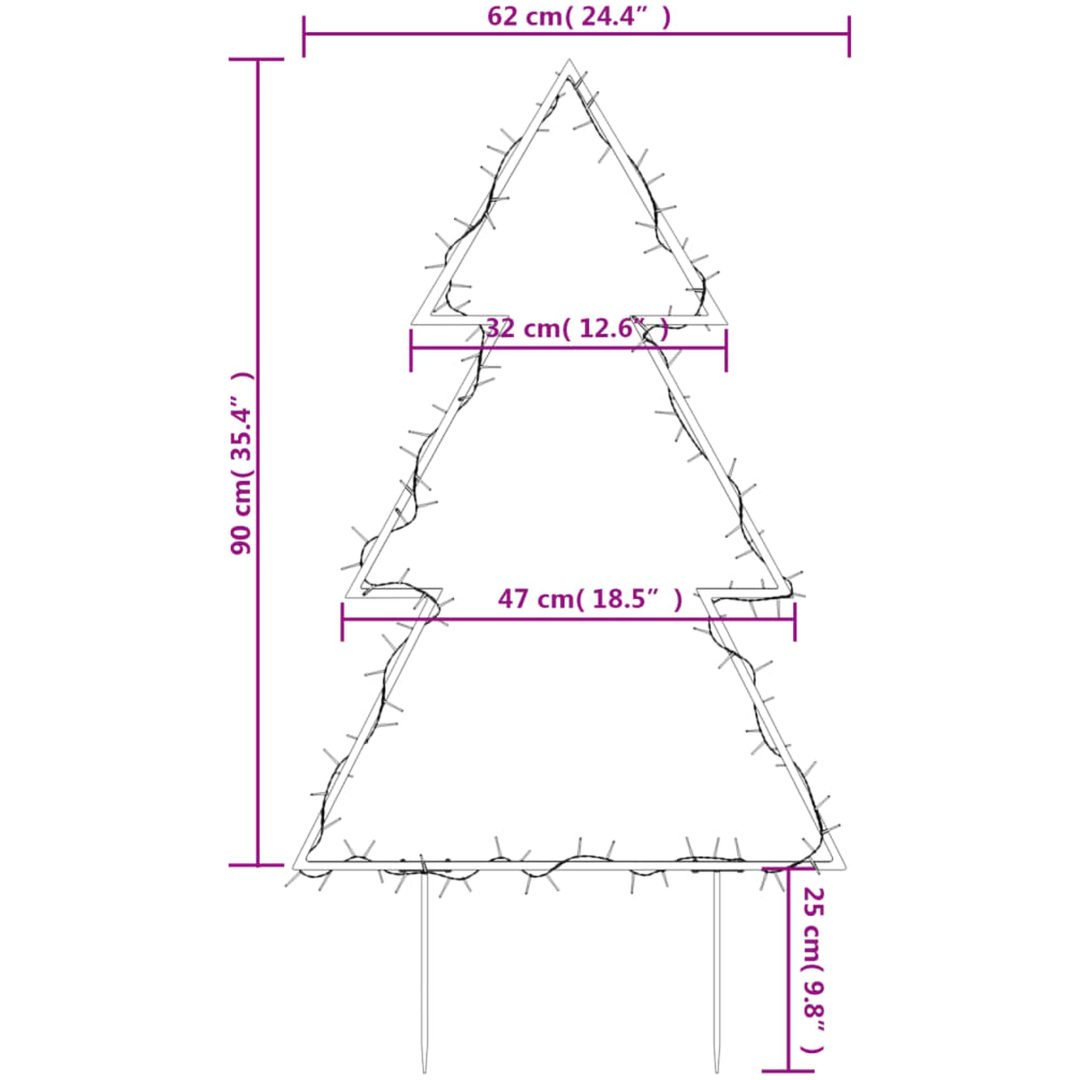 Julträd med spett 115 LEDs vidaXL 90 cm – bild 10