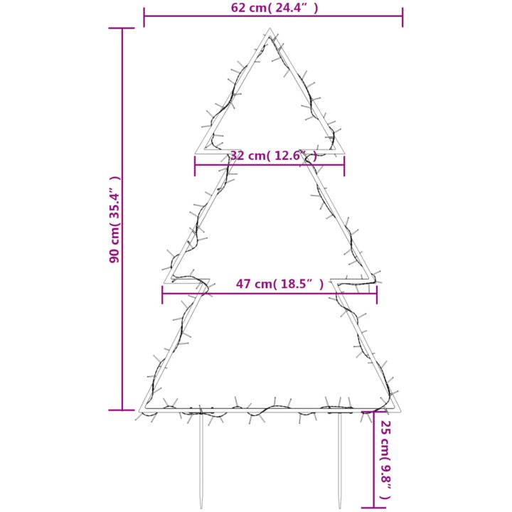 Julträd med spett 115 LEDs vidaXL 90 cm – bild 10