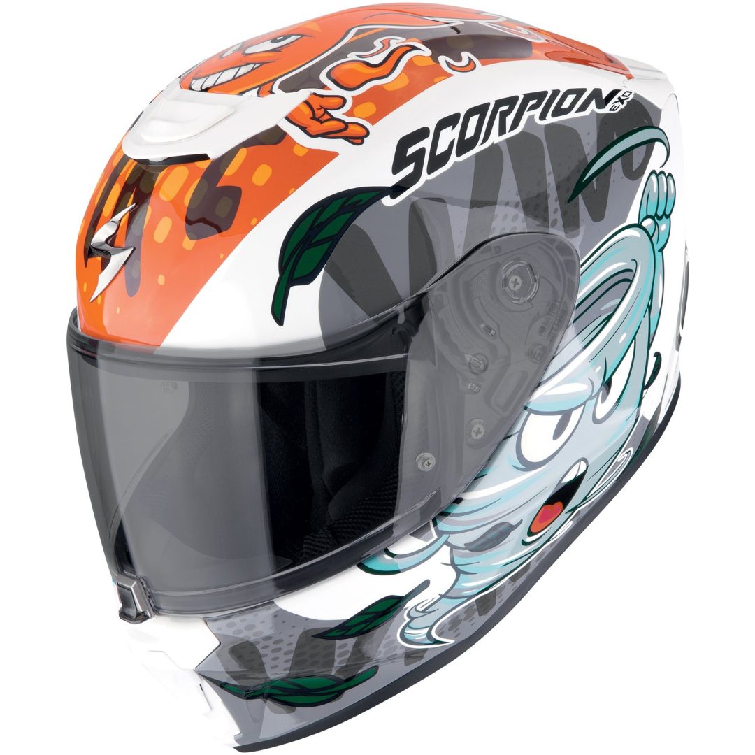 Juniorhjälm EXO-JNR AIR The4elements Vit/Blå/Orange Scorpion L