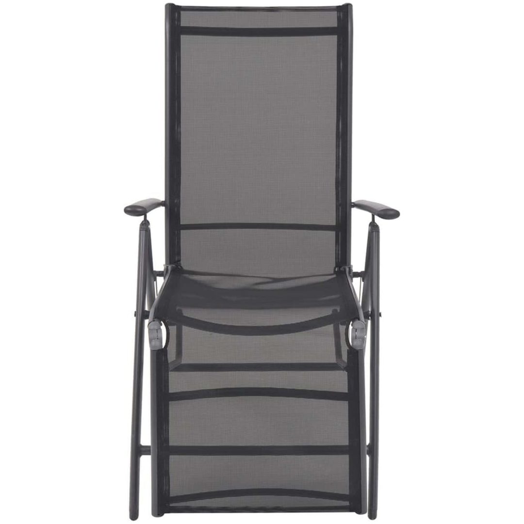 Justerbar solstol aluminium och textilene svart vidaXL – bild 3