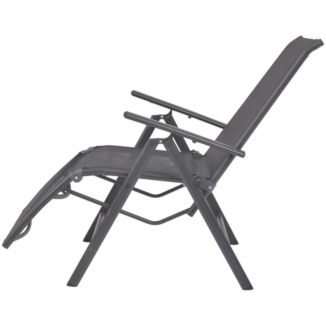 Justerbar solstol aluminium och textilene svart vidaXL – bild 5