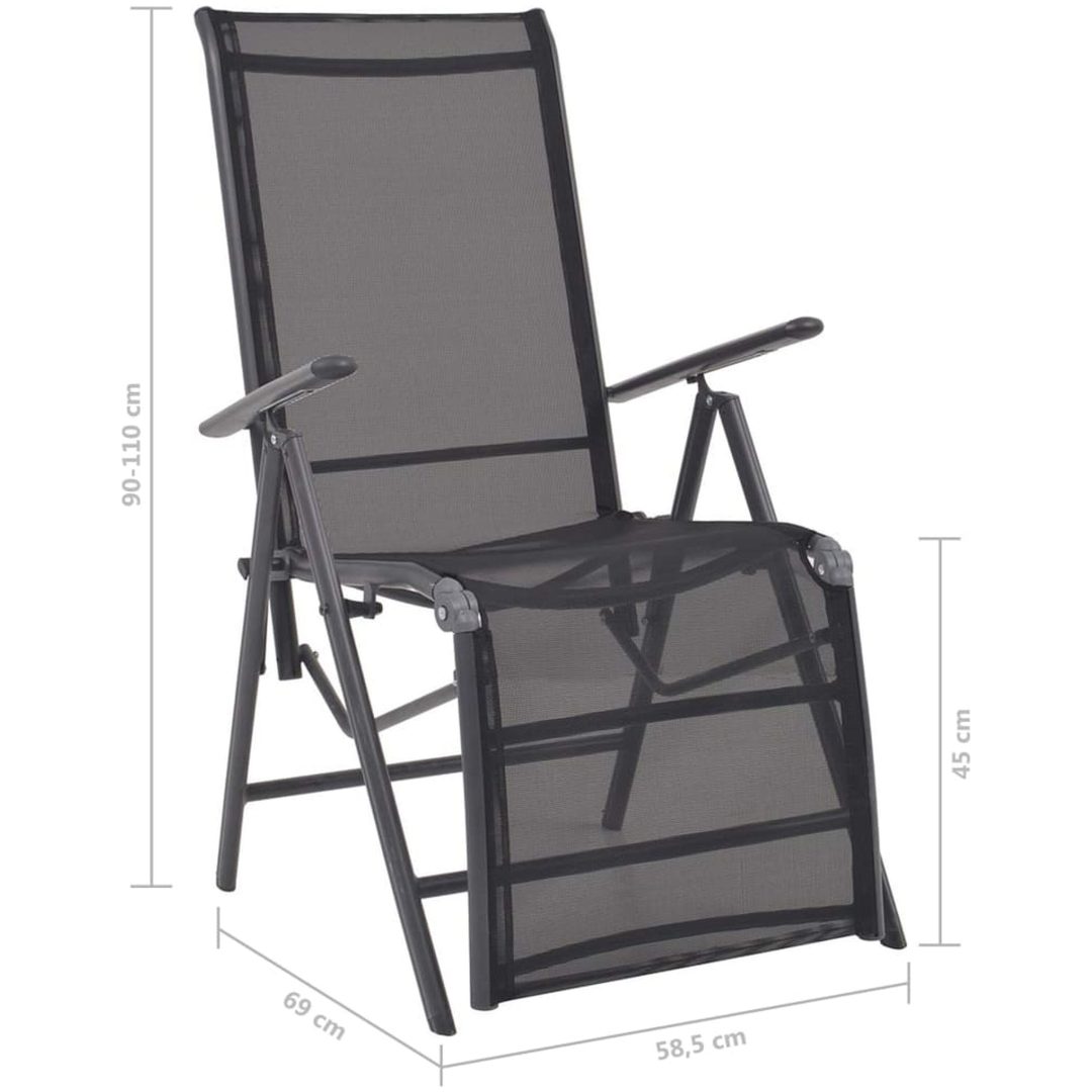Justerbar solstol aluminium och textilene svart vidaXL – bild 9