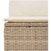 Justerbar trädgårdsbänk med dynor beige konstrotting vidaXL – miniatyr 8