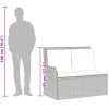 Justerbar trädgårdsbänk med dynor svart konstrotting vidaXL – miniatyr 10