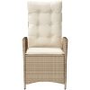 Justerbar trädgårdsstol med dynor beige konstrotting vidaXL – miniatyr 4