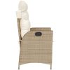Justerbar trädgårdsstol med dynor beige konstrotting vidaXL – miniatyr 5