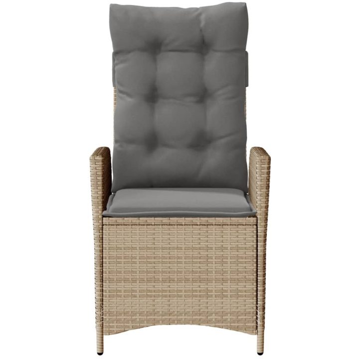 Justerbar trädgårdsstol med dynor mixbeige konstrotting vidaXL – bild 4