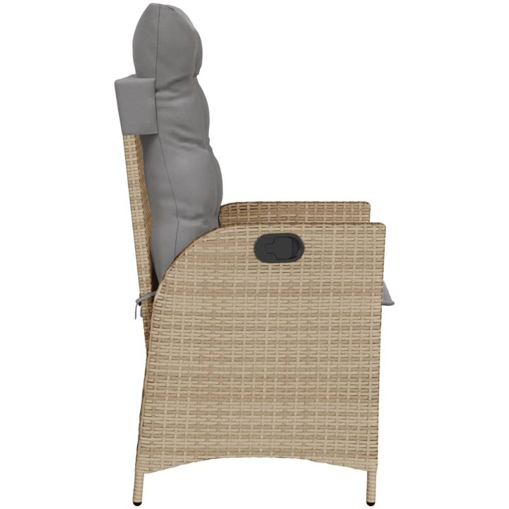 Justerbar trädgårdsstol med dynor mixbeige konstrotting vidaXL – bild 5