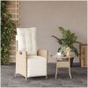 Justerbar trädgårdsstol med fotstöd beige konstrotting vidaXL – miniatyr 3
