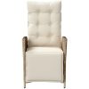 Justerbar trädgårdsstol med fotstöd beige konstrotting vidaXL – miniatyr 4