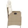 Justerbar trädgårdsstol med fotstöd beige konstrotting vidaXL – miniatyr 5