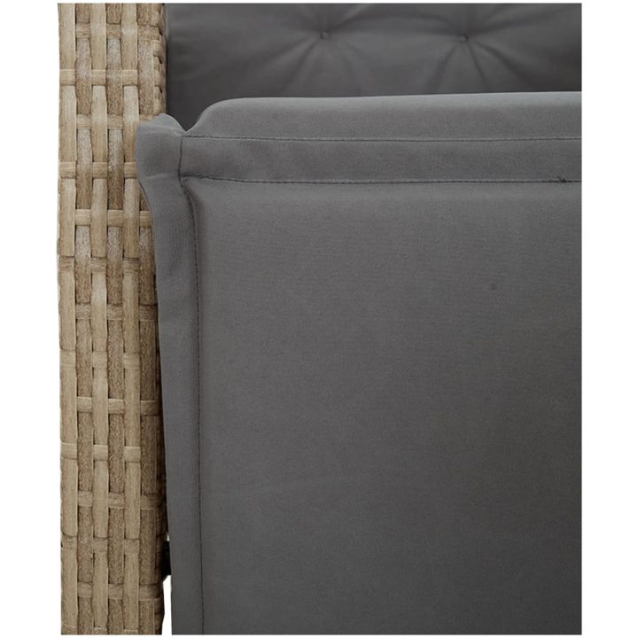 Justerbar trädgårdsstol med fotstöd mixbeige konstrotting vidaXL – bild 9