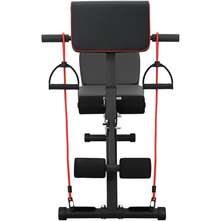 Justerbar Vikbänk med Motståndsband 150 kg Svart Stål vidaXL Medium – bild 3