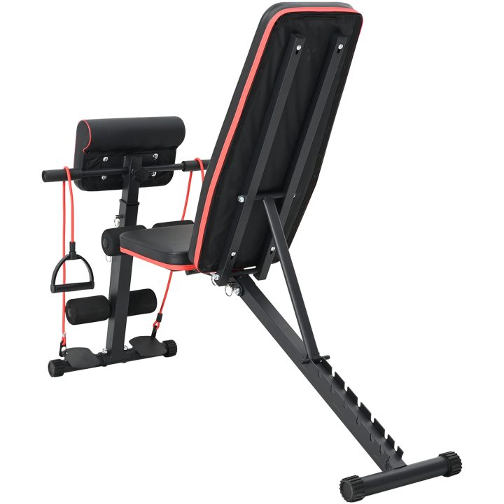 Justerbar Vikbänk med Motståndsband 150 kg Svart Stål vidaXL Medium – bild 5
