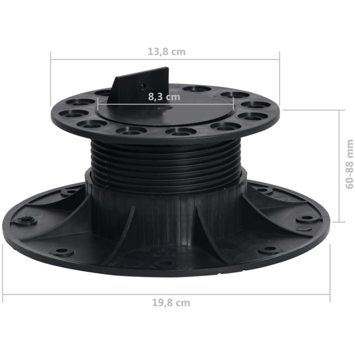Justerbara fötter för altangolv 10 st 60- vidaXL 88 mm – bild 9