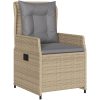 Justerbara trädgårdsstolar 2 st beige konstrotting vidaXL – miniatyr 4