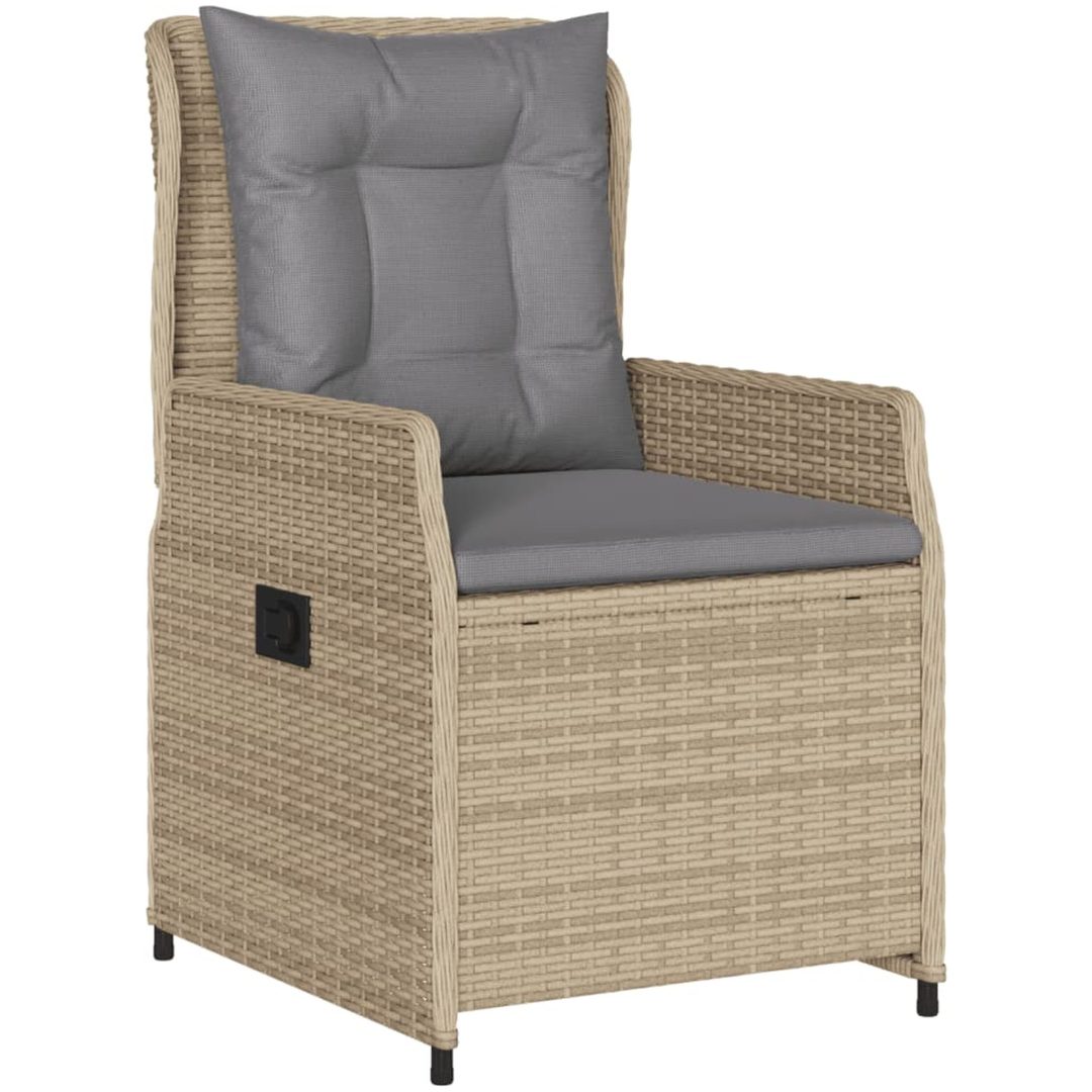Justerbara trädgårdsstolar 2 st beige konstrotting vidaXL – bild 4