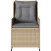 Justerbara trädgårdsstolar 2 st beige konstrotting vidaXL – miniatyr 5