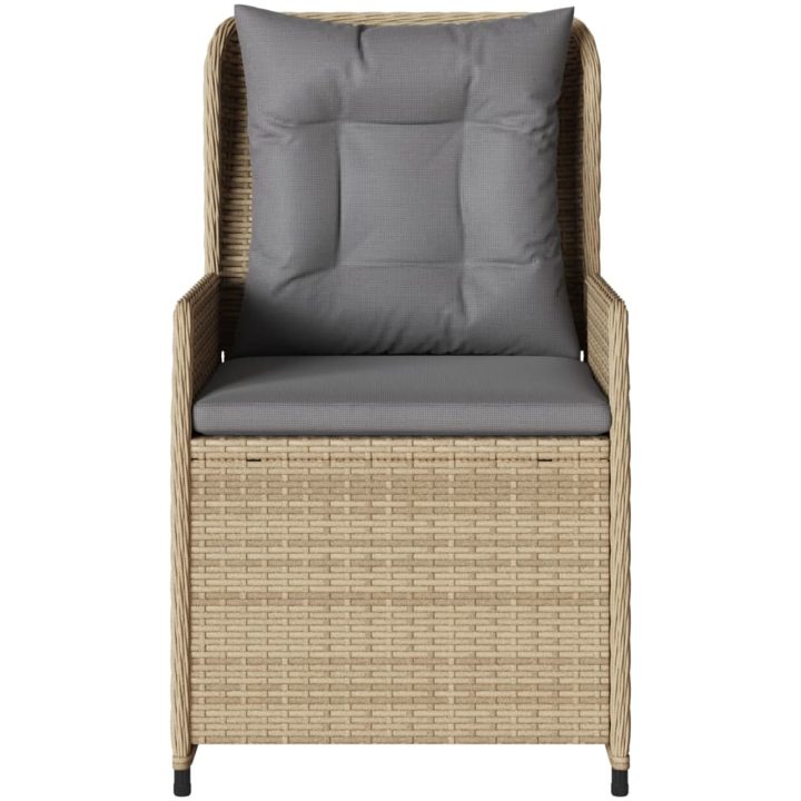 Justerbara trädgårdsstolar 2 st beige konstrotting vidaXL – bild 5