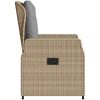 Justerbara trädgårdsstolar 2 st beige konstrotting vidaXL – miniatyr 6