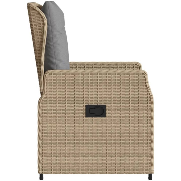 Justerbara trädgårdsstolar 2 st beige konstrotting vidaXL – bild 6