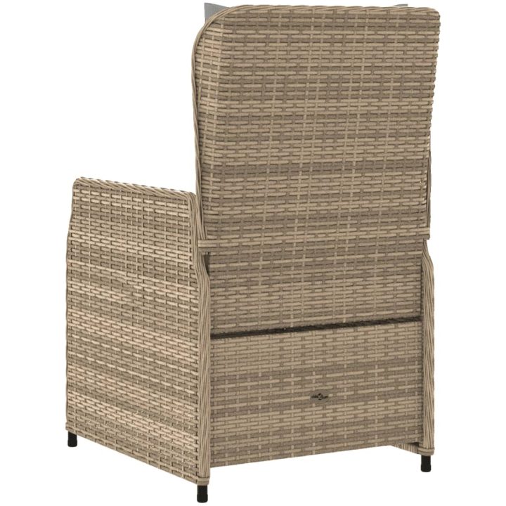 Justerbara trädgårdsstolar 2 st beige konstrotting vidaXL – bild 7