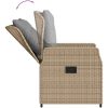 Justerbara trädgårdsstolar 2 st beige konstrotting vidaXL – miniatyr 8