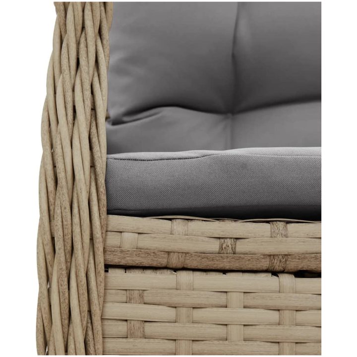 Justerbara trädgårdsstolar 2 st beige konstrotting vidaXL – bild 9