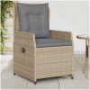 Justerbara trädgårdsstolar 2 st beige konstrotting vidaXL – miniatyr 1