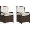 Justerbara trädgårdsstolar 2 st brun konstrotting vidaXL – miniatyr 2