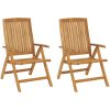 Justerbara trädgårdsstolar 2 st massiv teak vidaXL – miniatyr 2