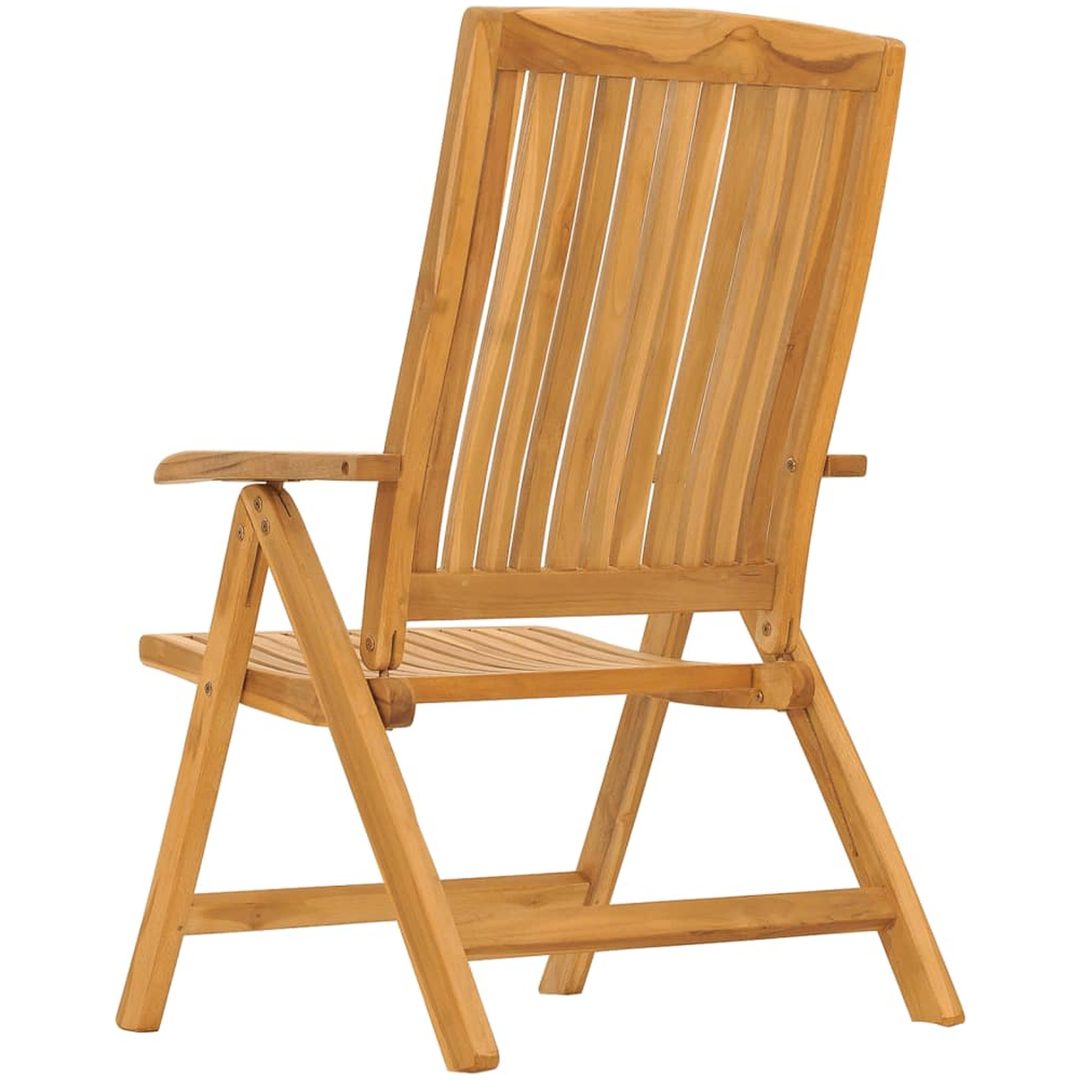 Justerbara trädgårdsstolar 2 st massiv teak vidaXL – bild 6