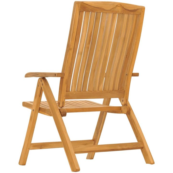 Justerbara trädgårdsstolar 2 st massiv teak vidaXL – bild 6