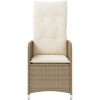 Justerbara trädgårdsstolar 2 st med bord beige konstrotting vidaXL – miniatyr 5