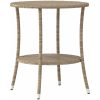 Justerbara trädgårdsstolar 2 st med bord beige konstrotting vidaXL – miniatyr 6