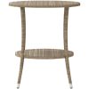 Justerbara trädgårdsstolar 2 st med bord beige konstrotting vidaXL – miniatyr 7