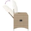 Justerbara trädgårdsstolar 2 st med bord beige konstrotting vidaXL – miniatyr 8