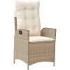 Justerbara trädgårdsstolar 2 st med dynor beige konstrotting vidaXL – miniatyr 4
