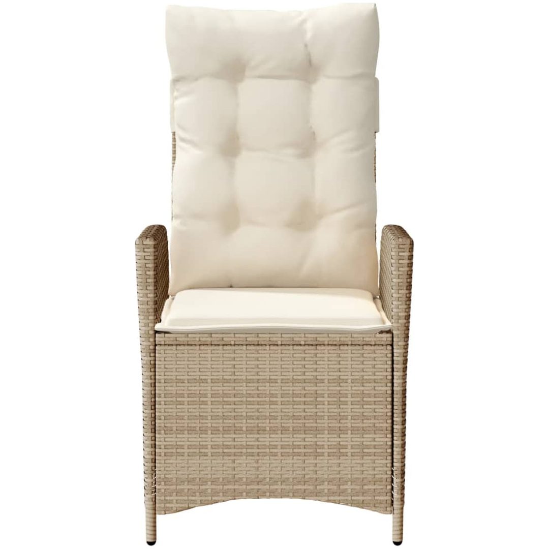 Justerbara trädgårdsstolar 2 st med dynor beige konstrotting vidaXL – bild 5