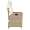 Justerbara trädgårdsstolar 2 st med dynor beige konstrotting vidaXL – miniatyr 6