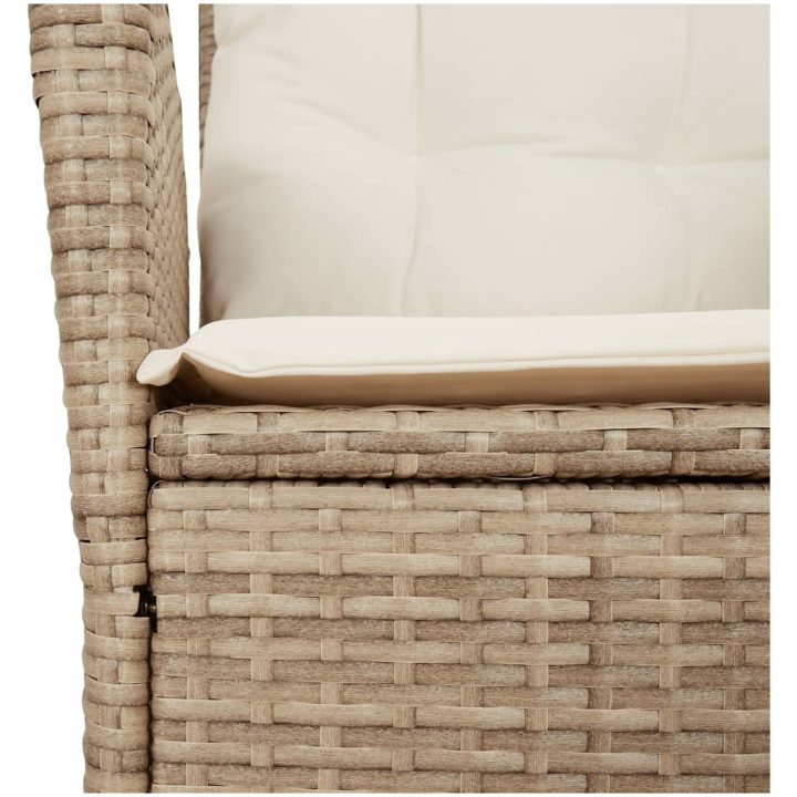 Justerbara trädgårdsstolar 2 st med dynor beige konstrotting vidaXL – bild 10