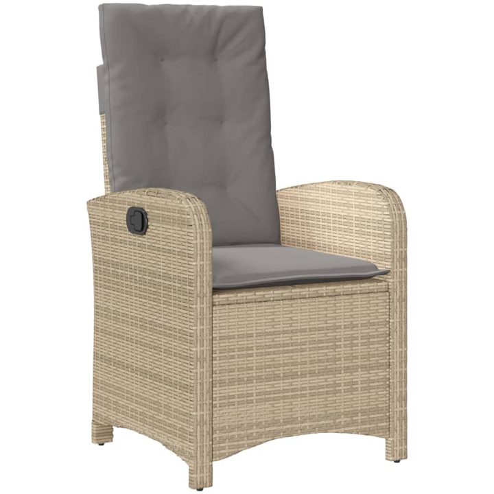 Justerbara trädgårdsstolar 2 st med dynor mixbeige konstrotting vidaXL – bild 4