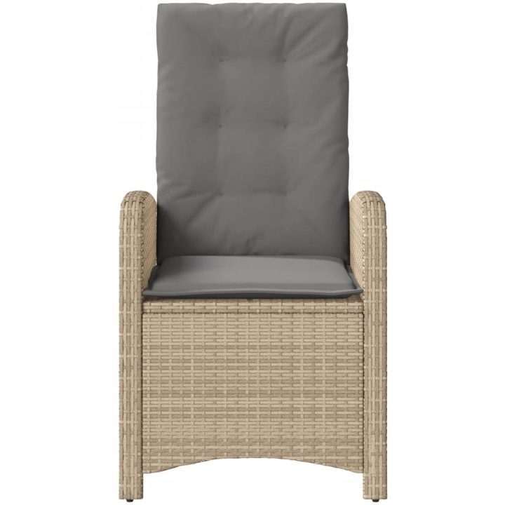 Justerbara trädgårdsstolar 2 st med dynor mixbeige konstrotting vidaXL – bild 5