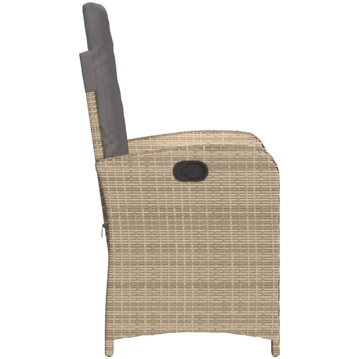 Justerbara trädgårdsstolar 2 st med dynor mixbeige konstrotting vidaXL – bild 6